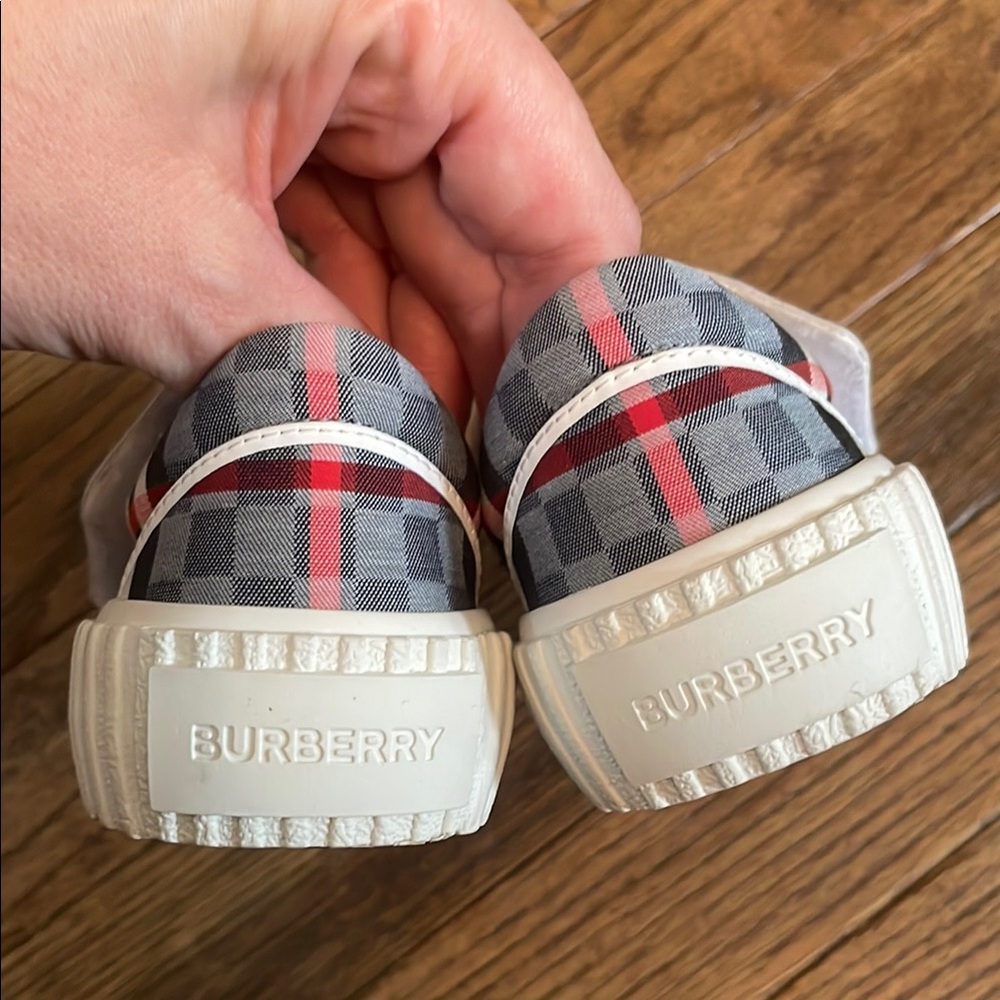 Burberry Kids Checkered Sneakers - Black and White - Picture 4 of 11